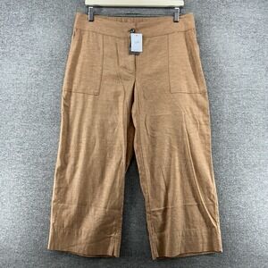 J Jill Pure Elements Capri Pants Women Size Medium Petite Orange Hemp  NEW